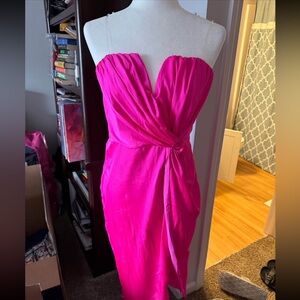 DO+BE Vici Fuchsia Strapless Dress Large